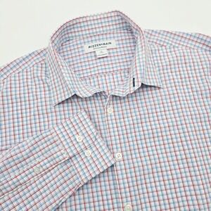 Mizzen+Main Mens XL Classic Fit Performance Plaid Performance Blue Red White